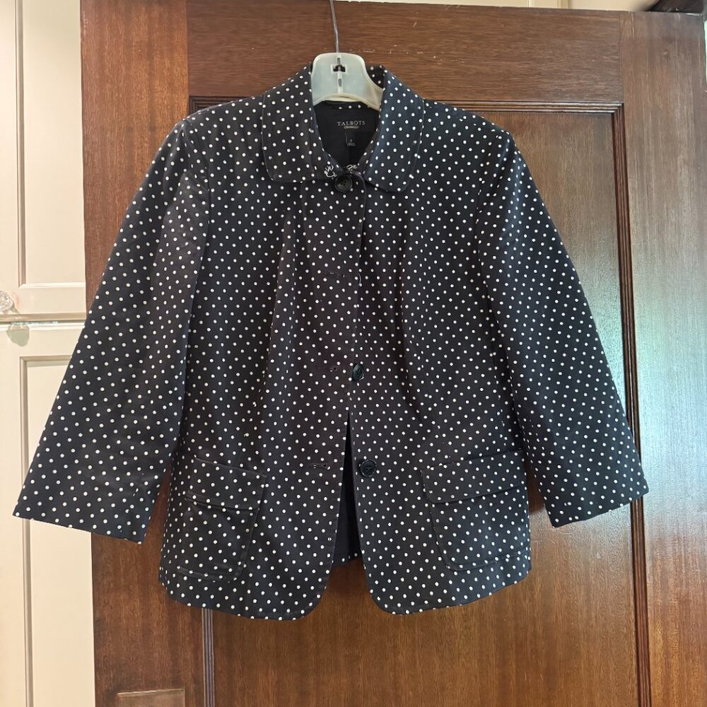Talbots polka dot blazer